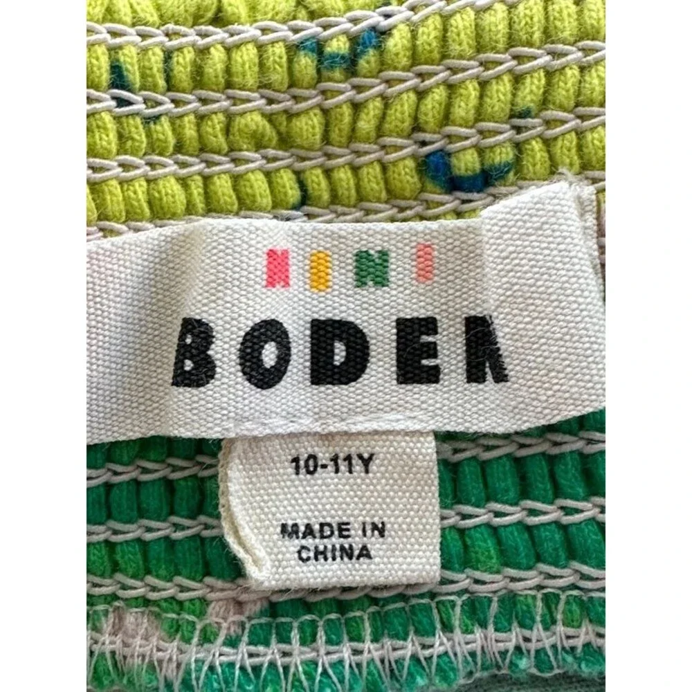 Mini Boden Girls 10-11Y Tropical Fruit Print Tiered Skirt Smocked Waist Cotton